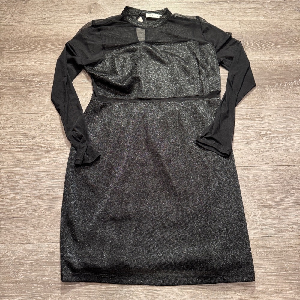 Madeline & Monroe Dress Women S Black Lurex Mesh Party Sparkle whimsigoth Goth